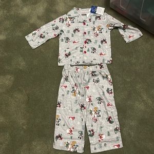 Disney 2 Piece poly/flannel infant’s winter/cChristmas Pajamas. NWT 18 months